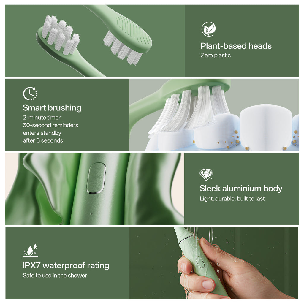 ODAY Sonic Electric Toothbrush, Wireless Charging, IPX7 Waterproof, 1 Month+ Battery