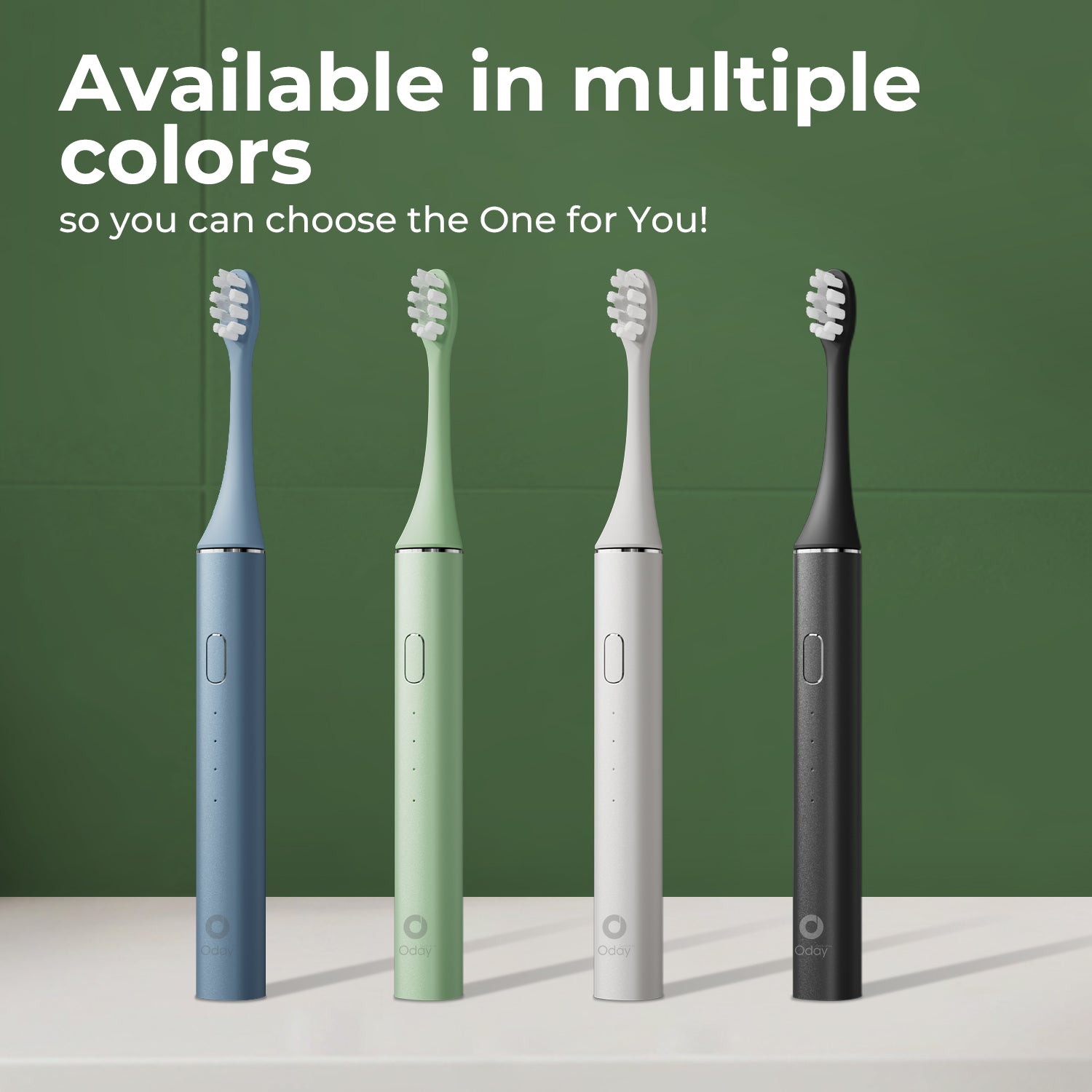 ODAY Sonic Electric Toothbrush, Wireless Charging, IPX7 Waterproof, 1 Month+ Battery